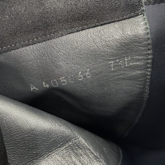 Stuart Weitzman 50/50 Over the Knee Boots Black Suede Pull On Low Heel Sz 7.5 - Picture 9 of 9